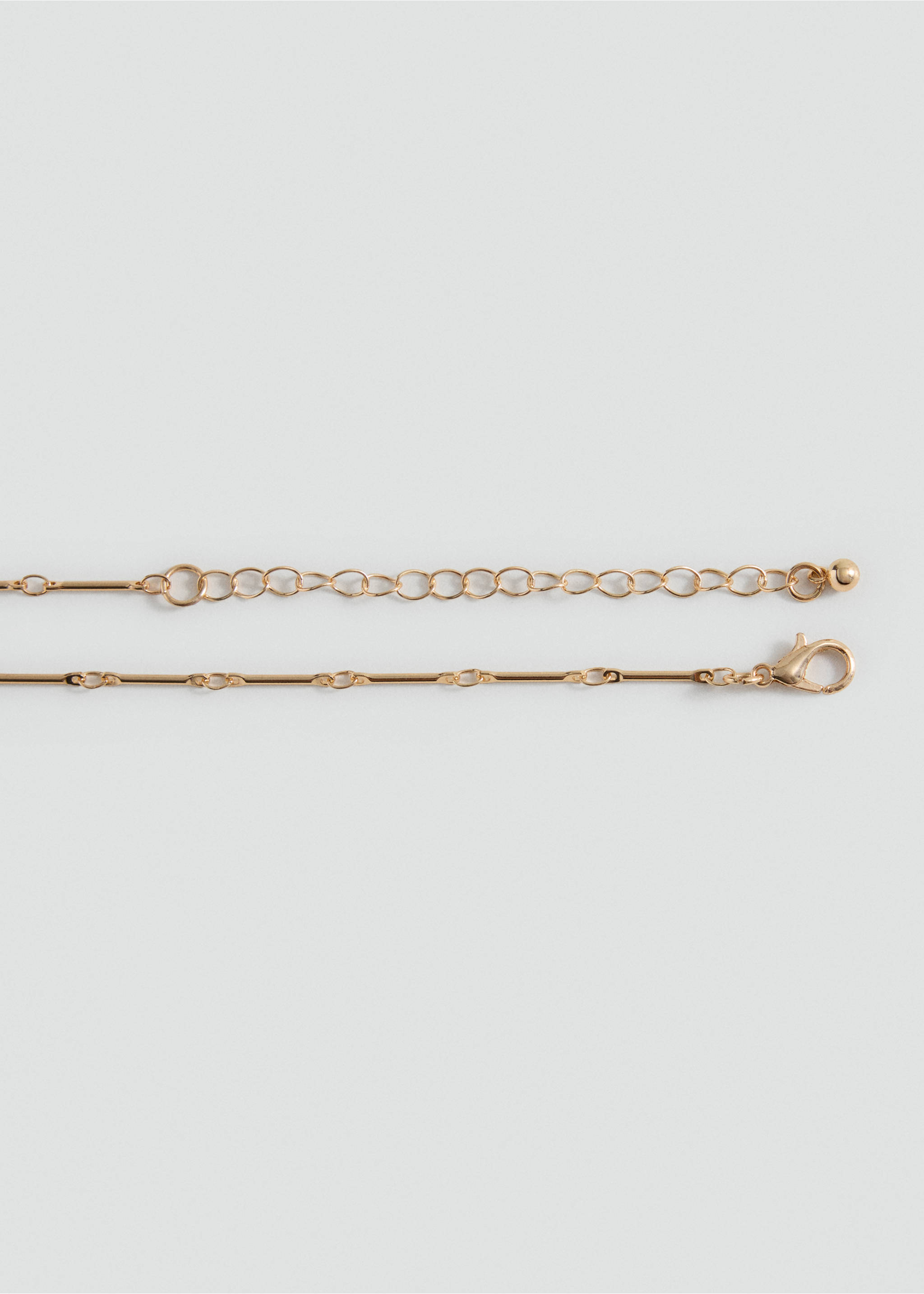 Mixed double necklace - Details of the article 1, Gold. Ref: 37081536-00.