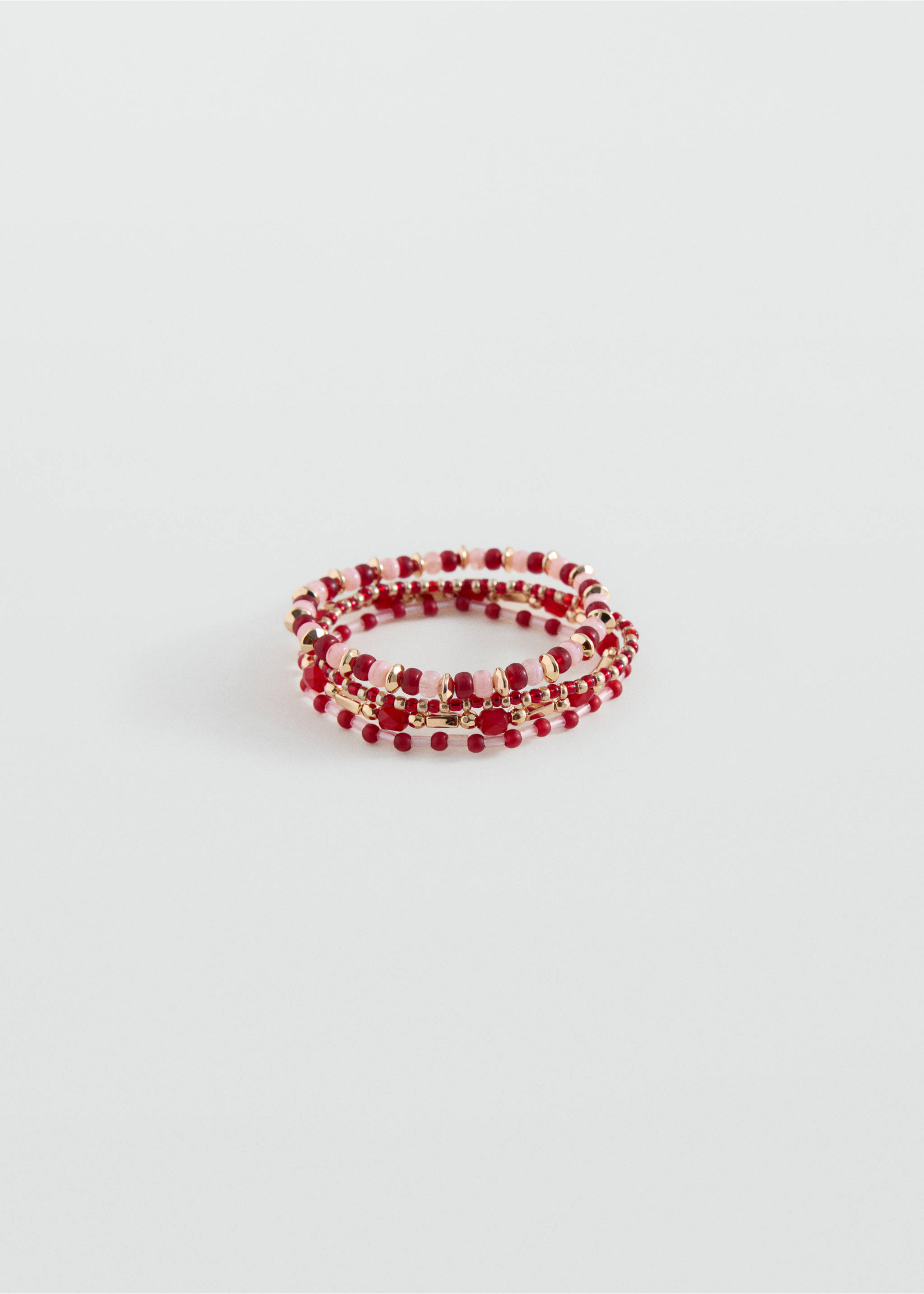 Lot 4 bracelets résine combinés - Article sans modèle, Rouge. Ref: 37081538-00.
