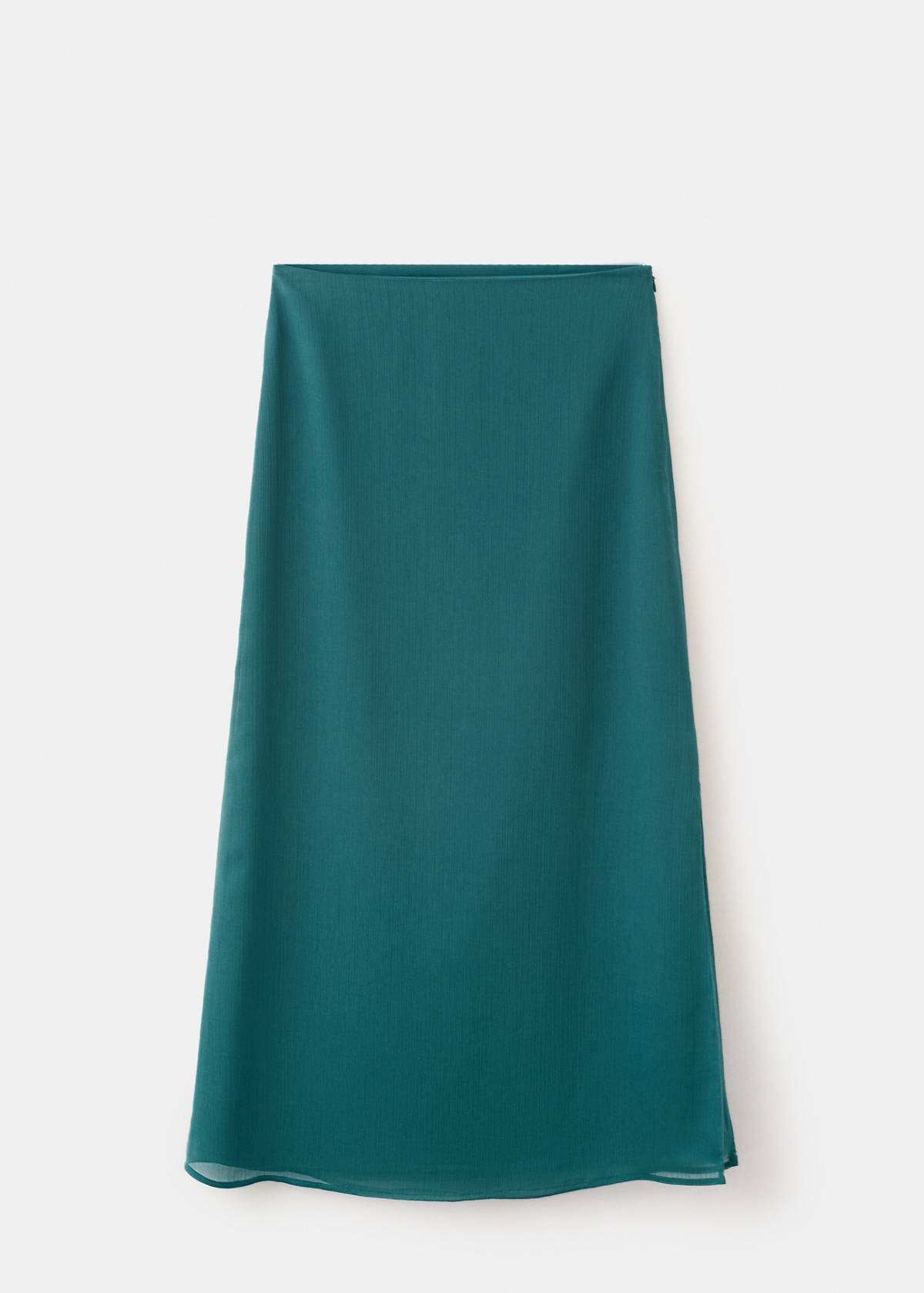 Textured long skirt — Petrol Blue