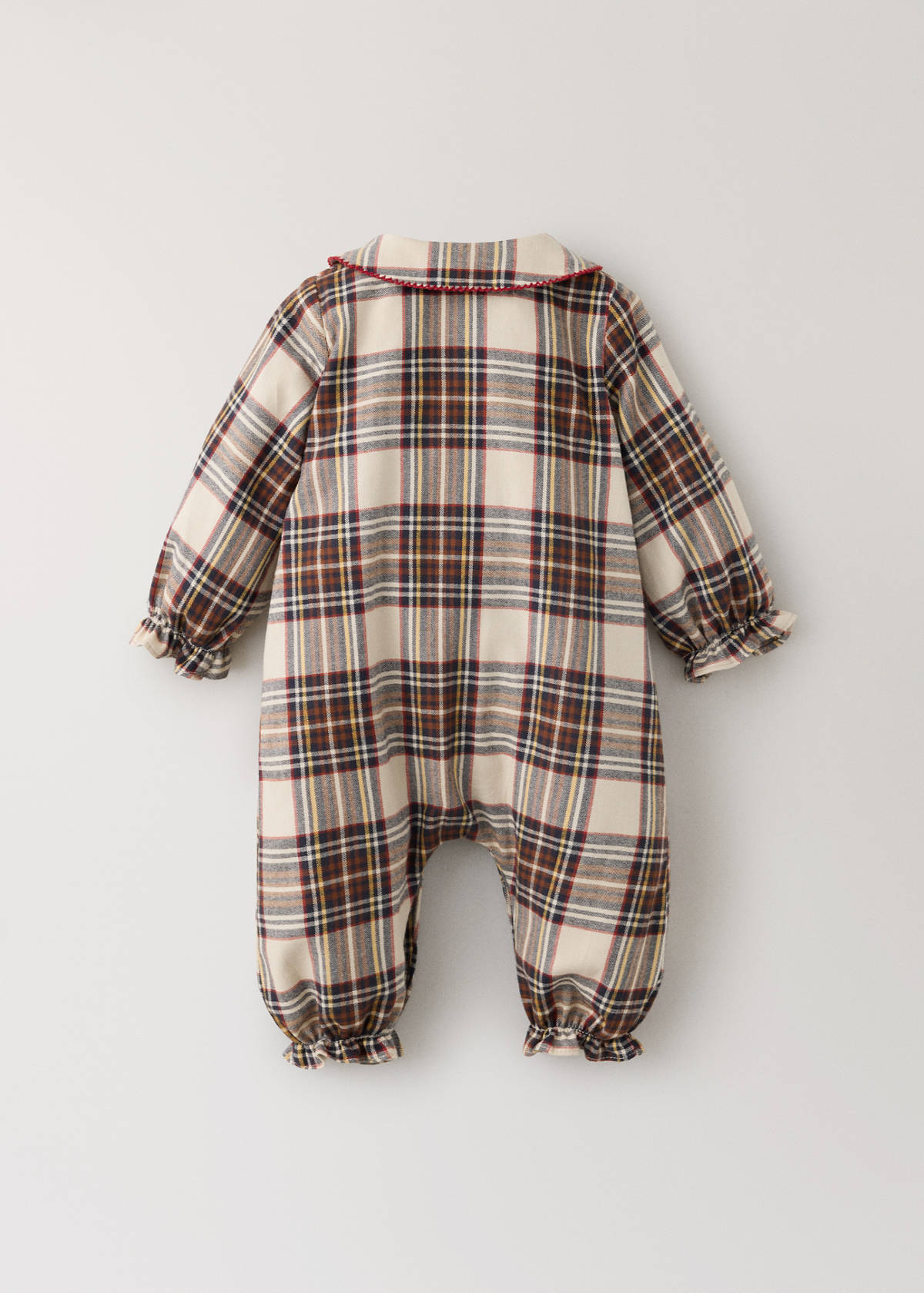 Two-piece cotton checked pyjama set — Red
