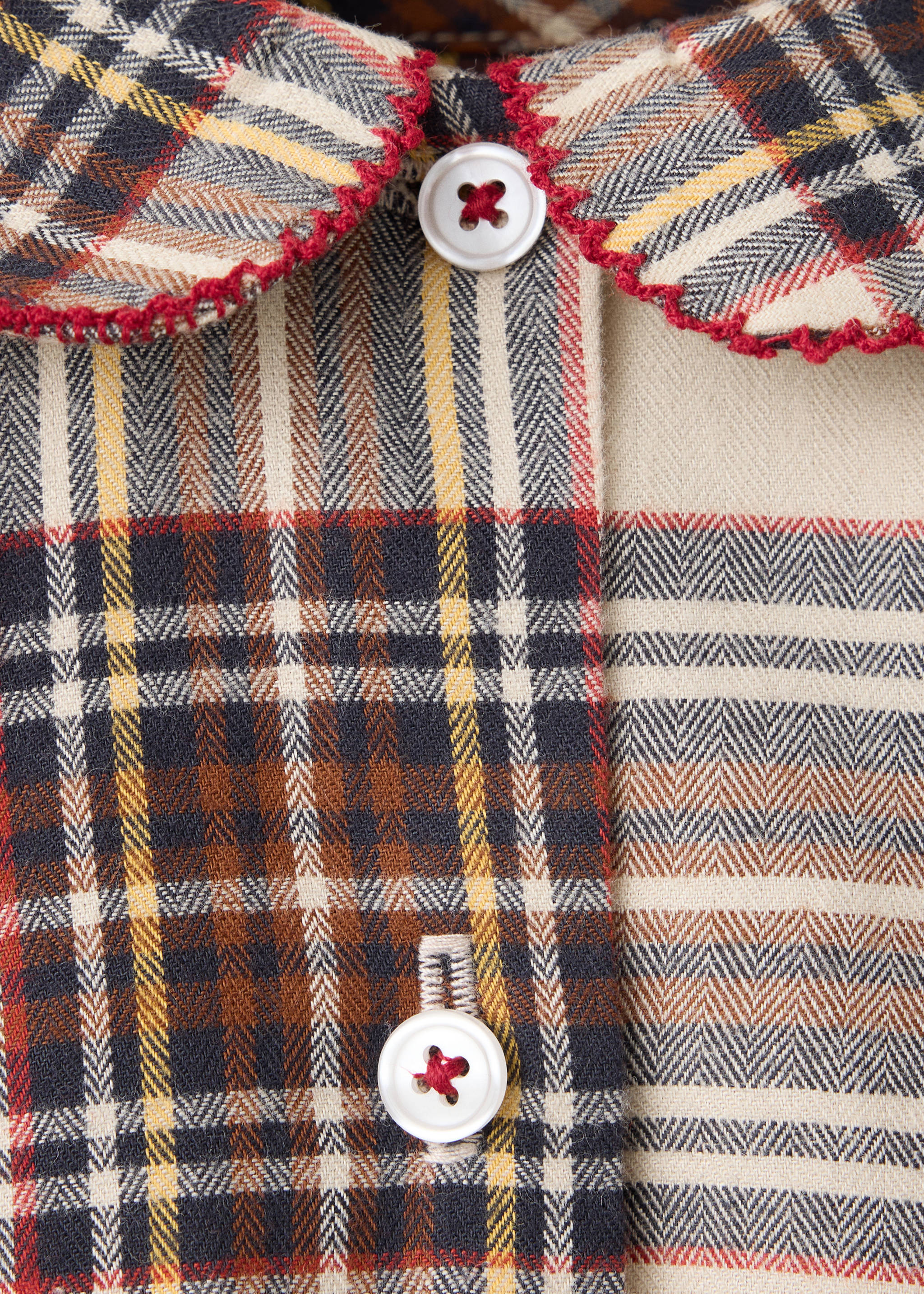 Zweiteiliger Baumwoll-Pyjama mit Karomuster - Detail des Artikels 3