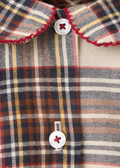 Two-piece cotton checked pyjama set — Red 4