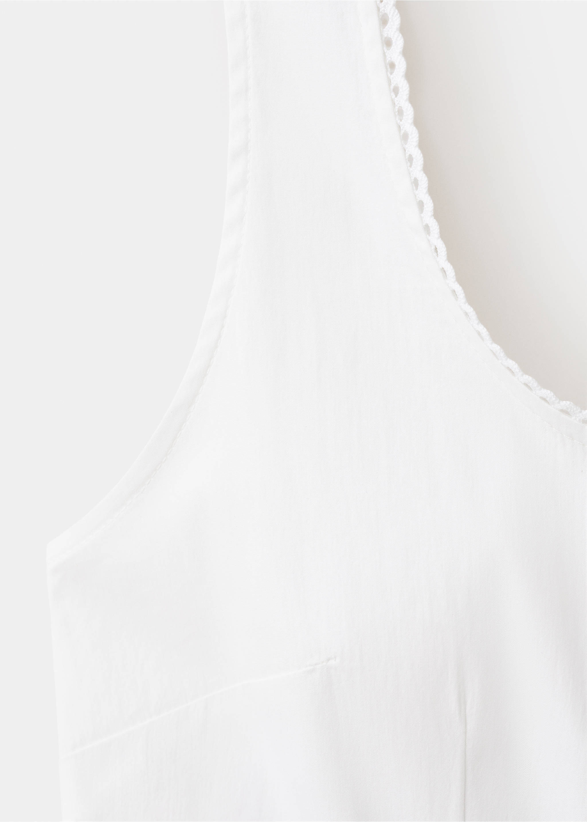 Blouse with button and lace details - Details of the article 0, Off White. Ref: 37081547-00.