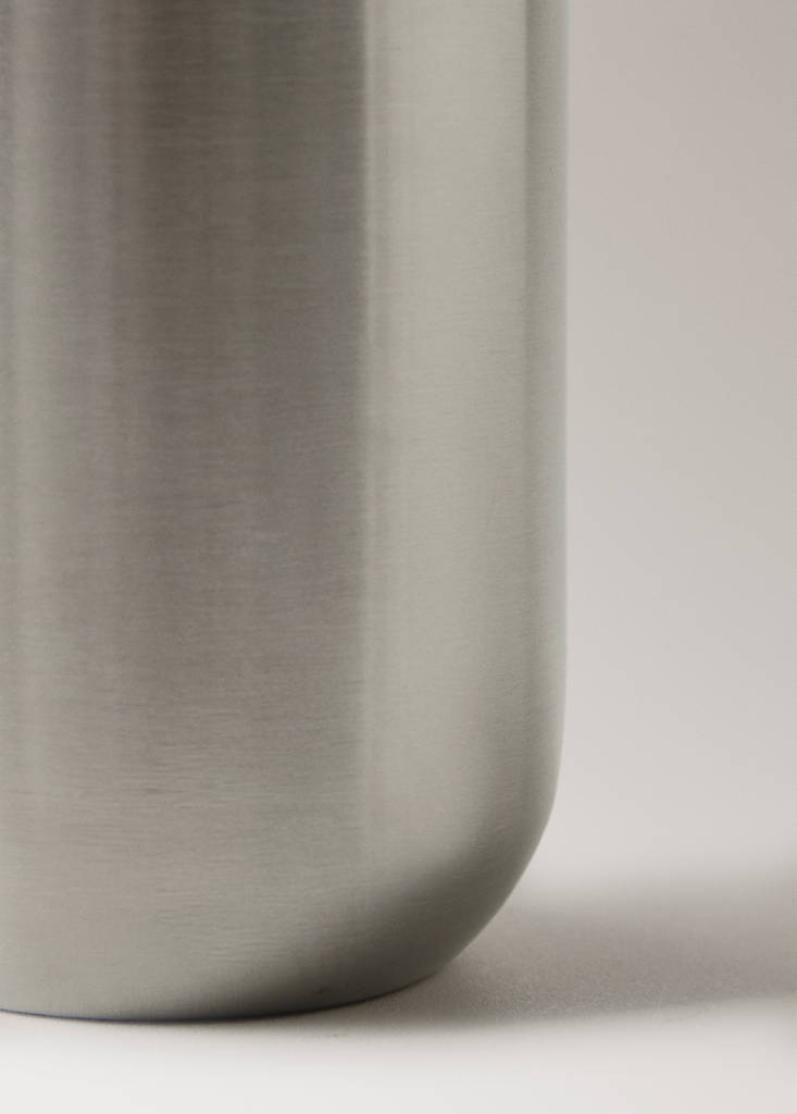 Stainless steel toothbrush cup — Silver
