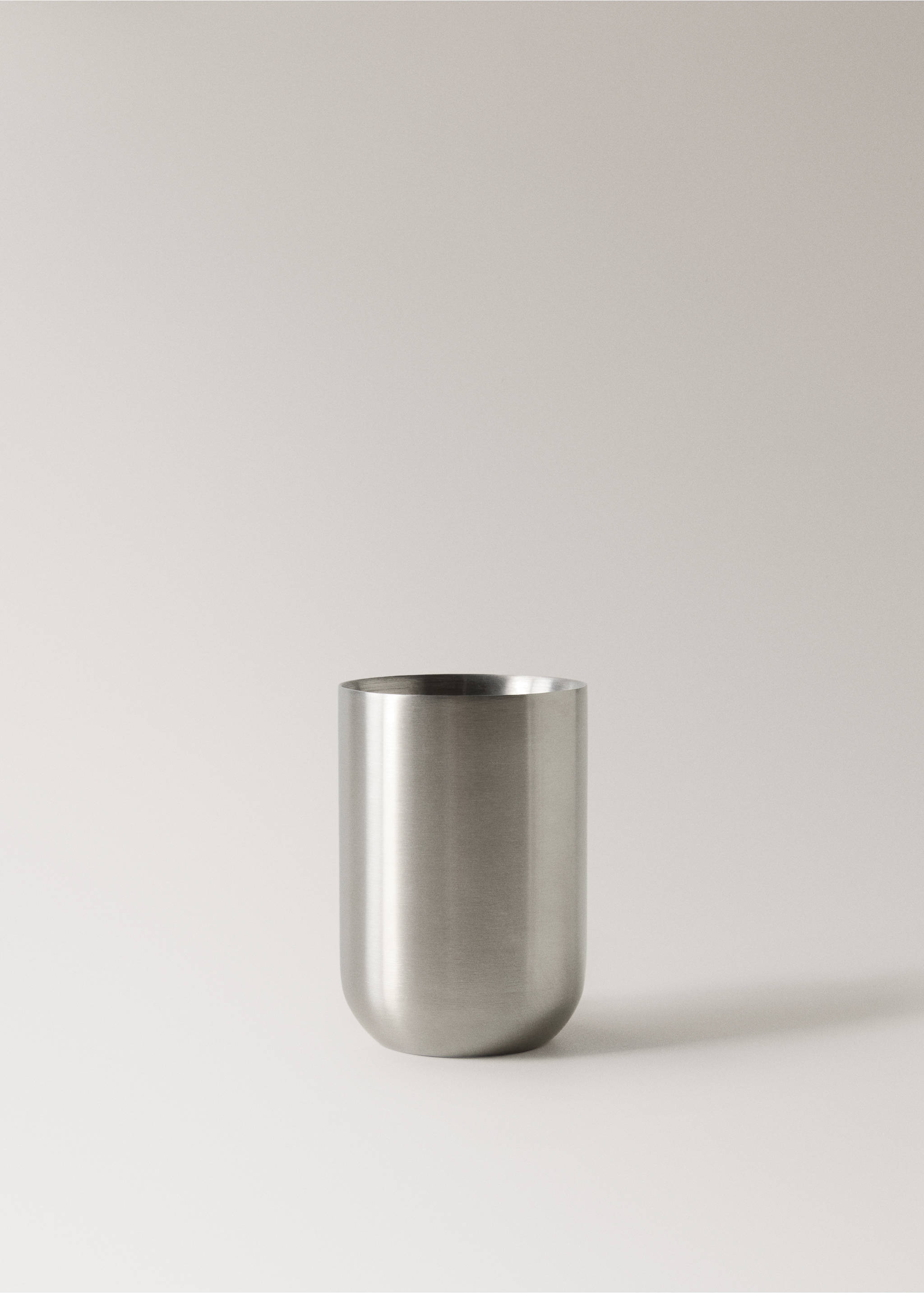 Stainless steel toothbrush cup - Article without model, Silver. Ref: 37081549-00.