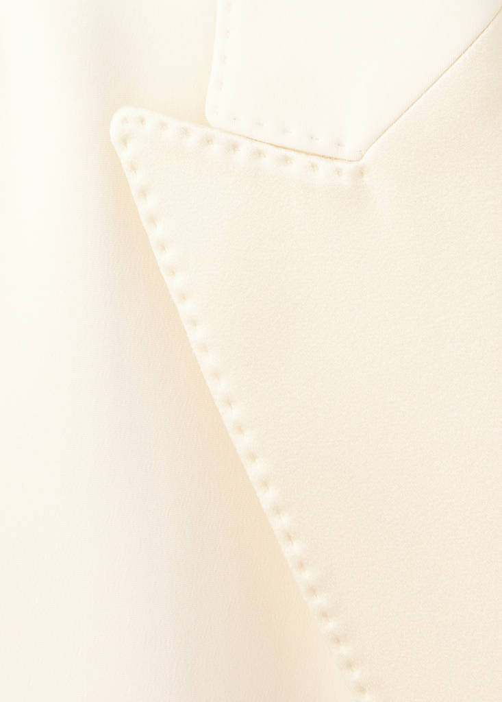 Topstitched blazer with lapels — Ecru