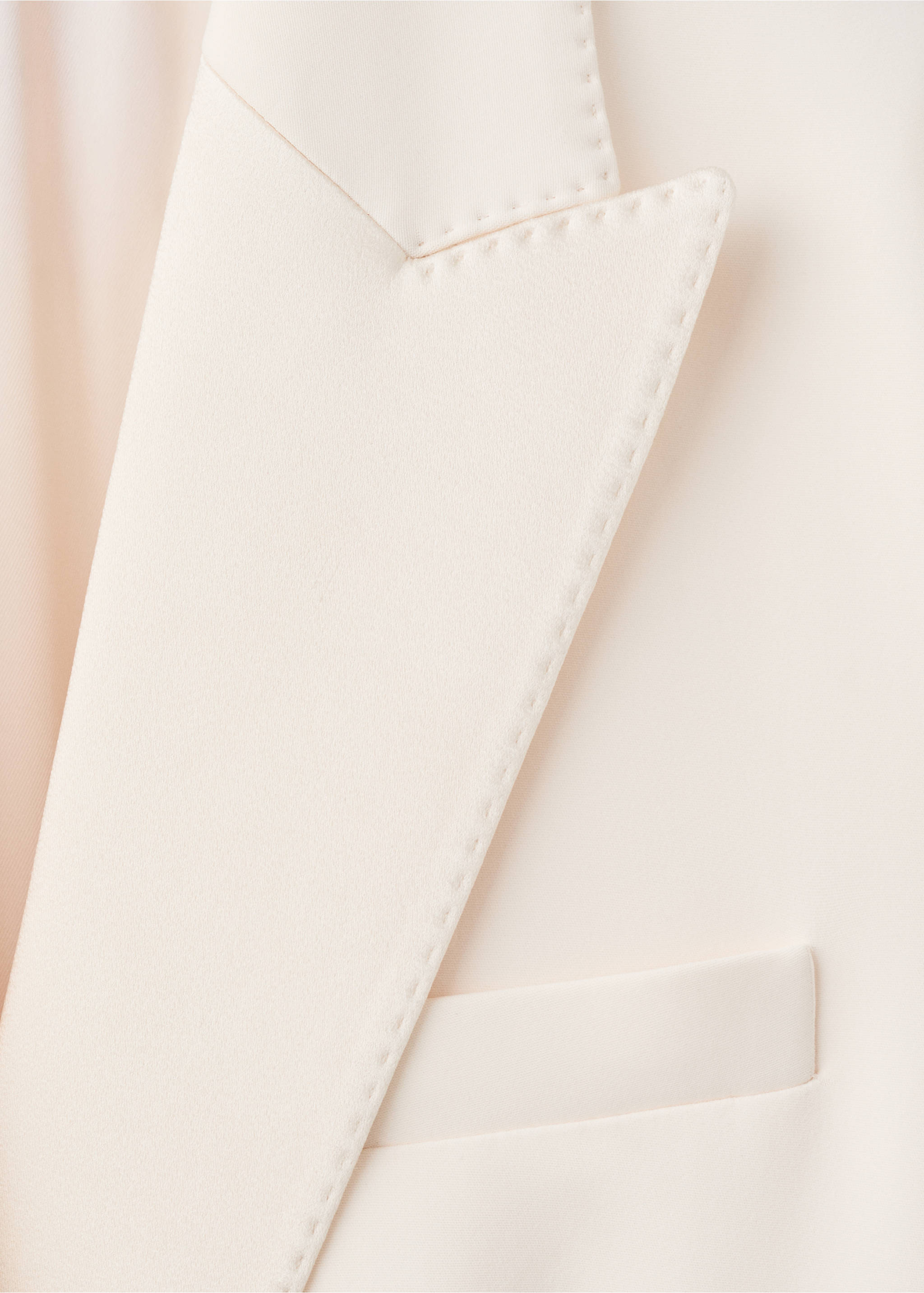 Blazer mit Steppnaht am Revers - Detail des Artikels 8, Ecru. Ref: 37081550-00.