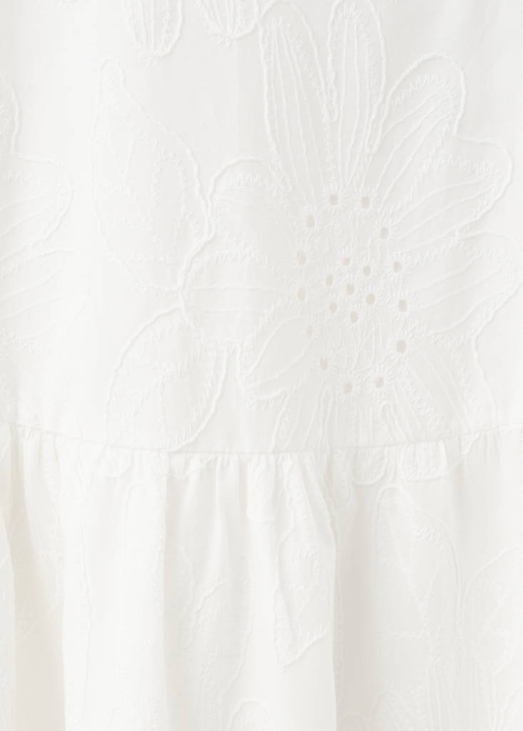 Halter dress with broderie anglaise — Off White