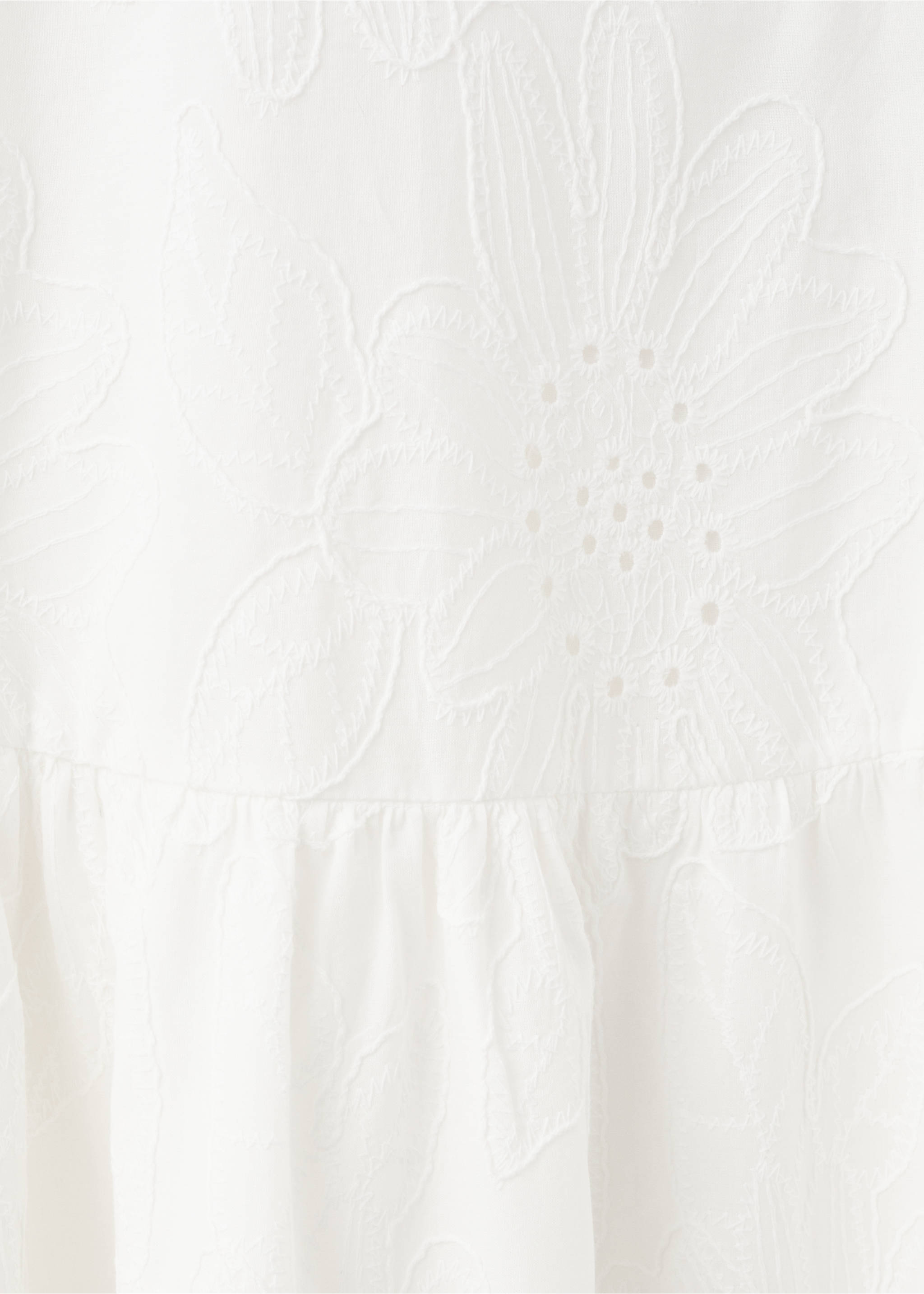 Halter dress with broderie anglaise - Details of the article 0, Off White. Ref: 37082008-00.