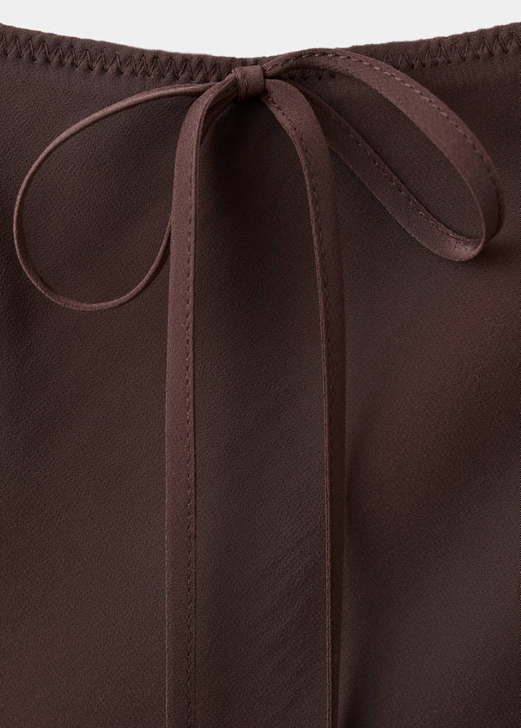 Fluid midi skirt — Brown
