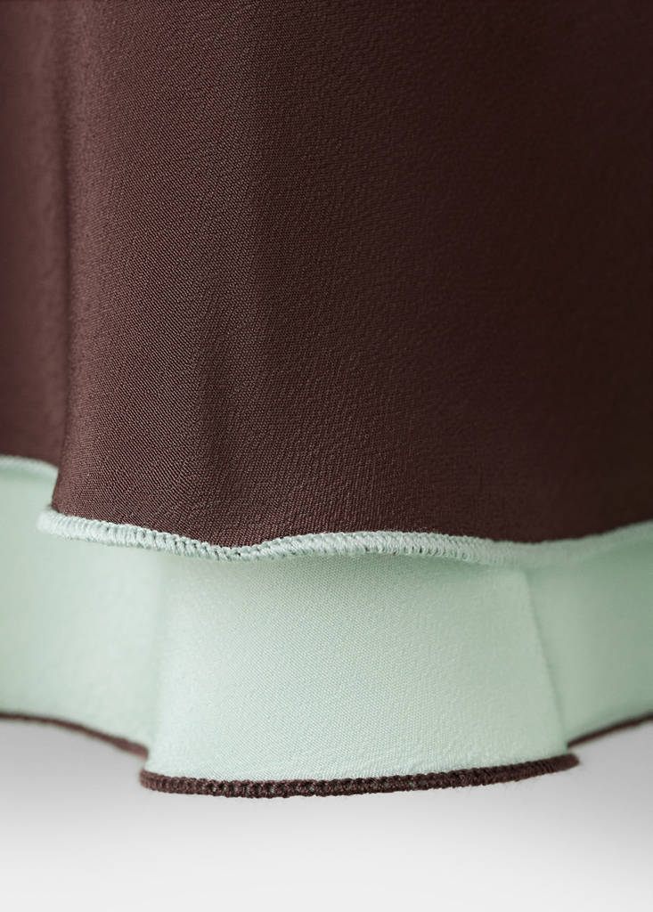 Fluid midi skirt — Brown
