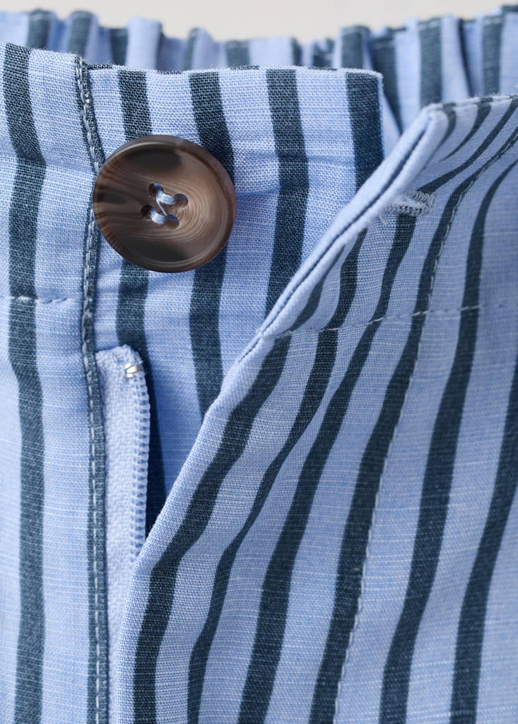 Striped flowy trousers — Sky Blue