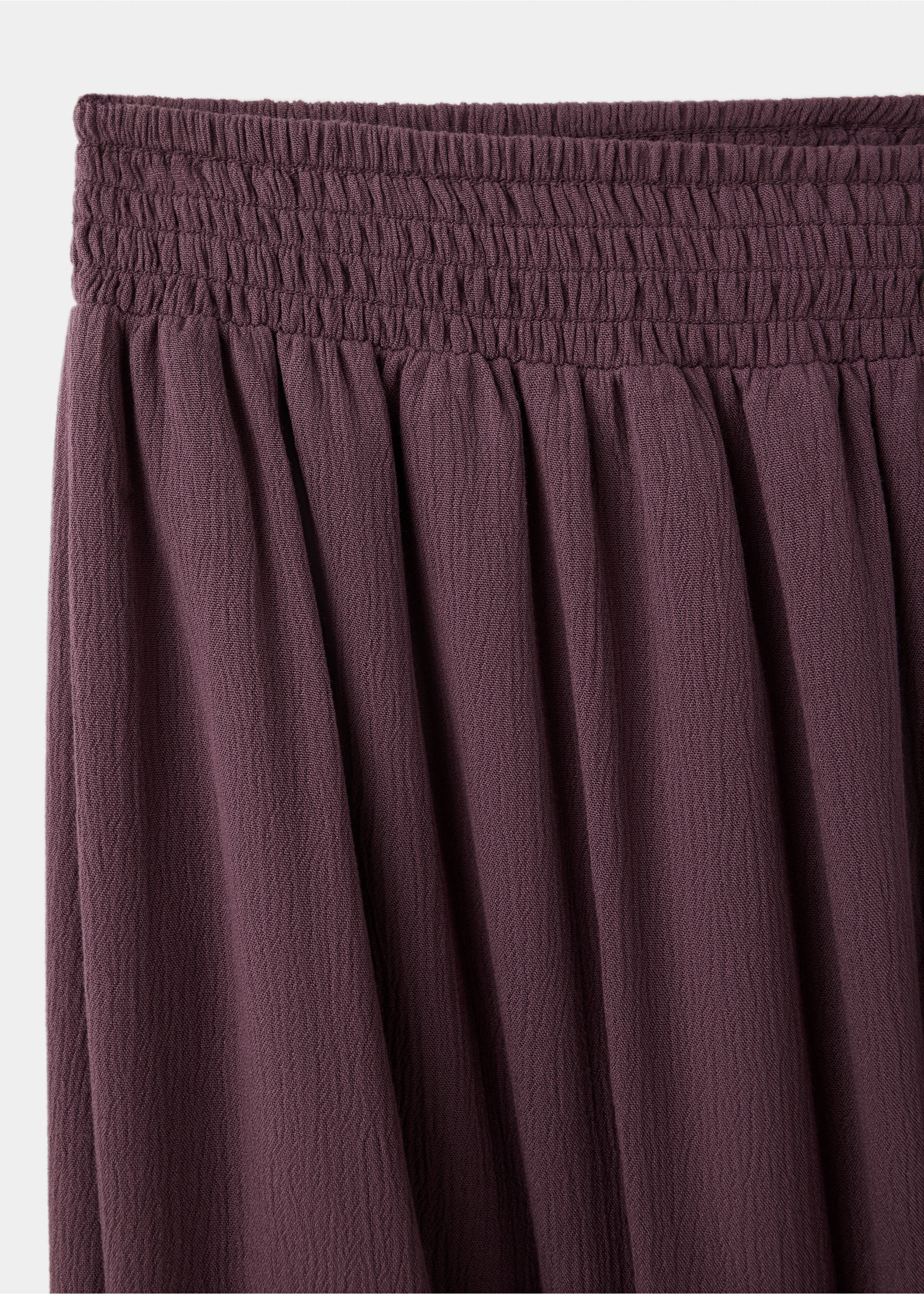 Embroidered panelled fluid skirt - Details of the article 8, Purple. Ref: 37082531-00.