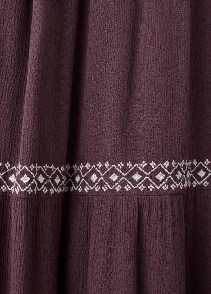 Embroidered panelled fluid skirt - thumbnail 7