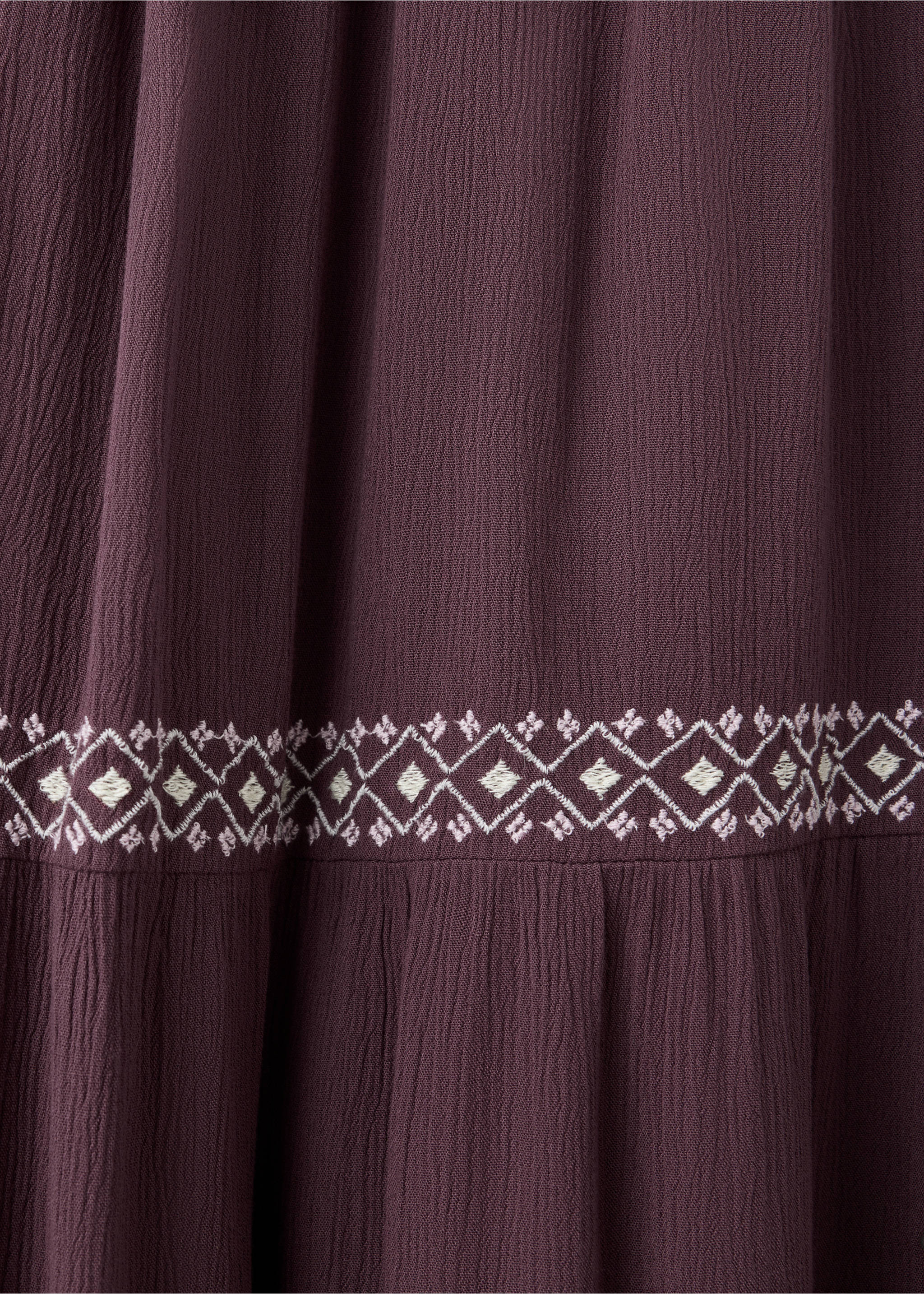 Embroidered panelled fluid skirt - Details of the article 0, Purple. Ref: 37082531-00.