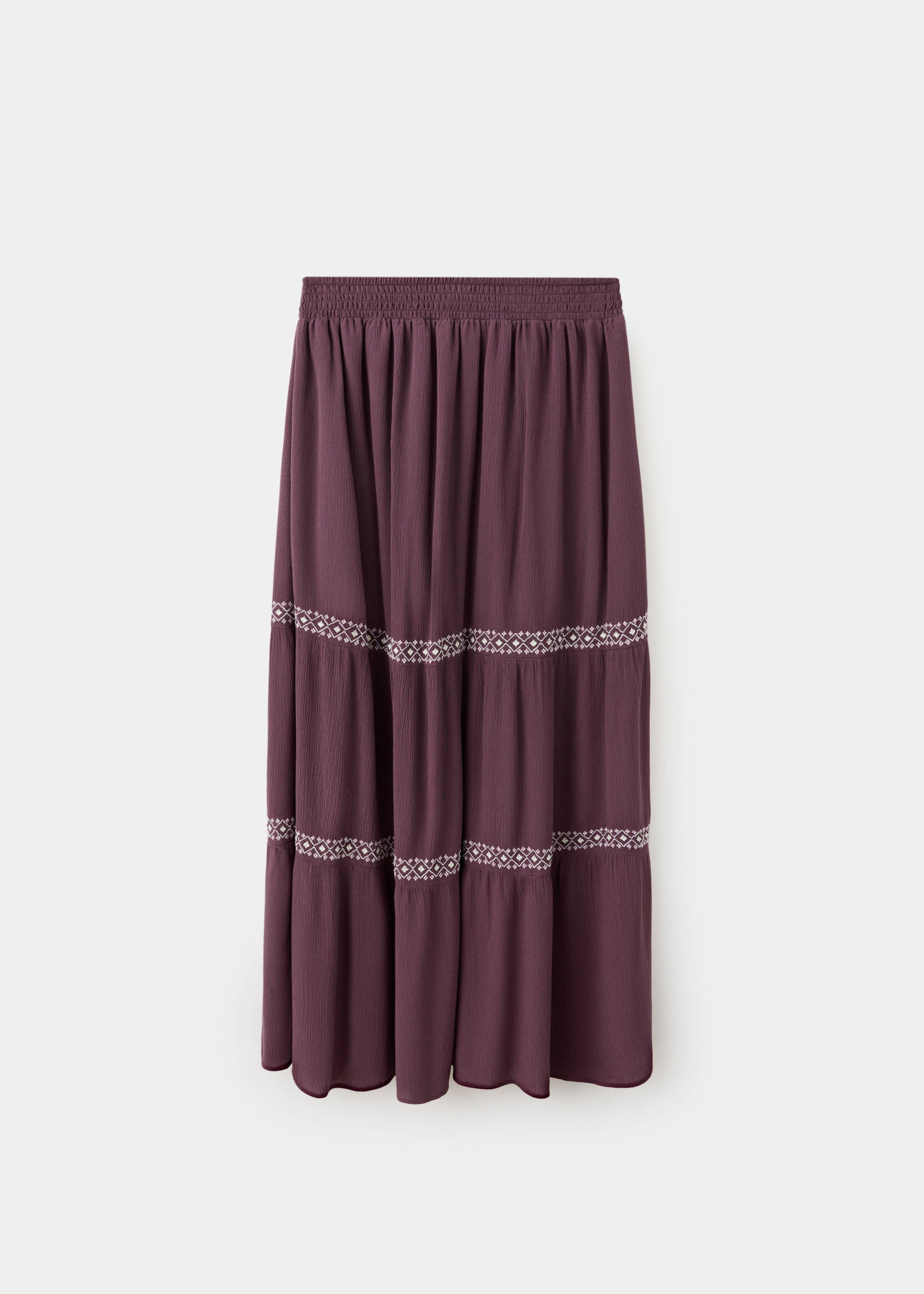 Embroidered panelled fluid skirt - Article without model