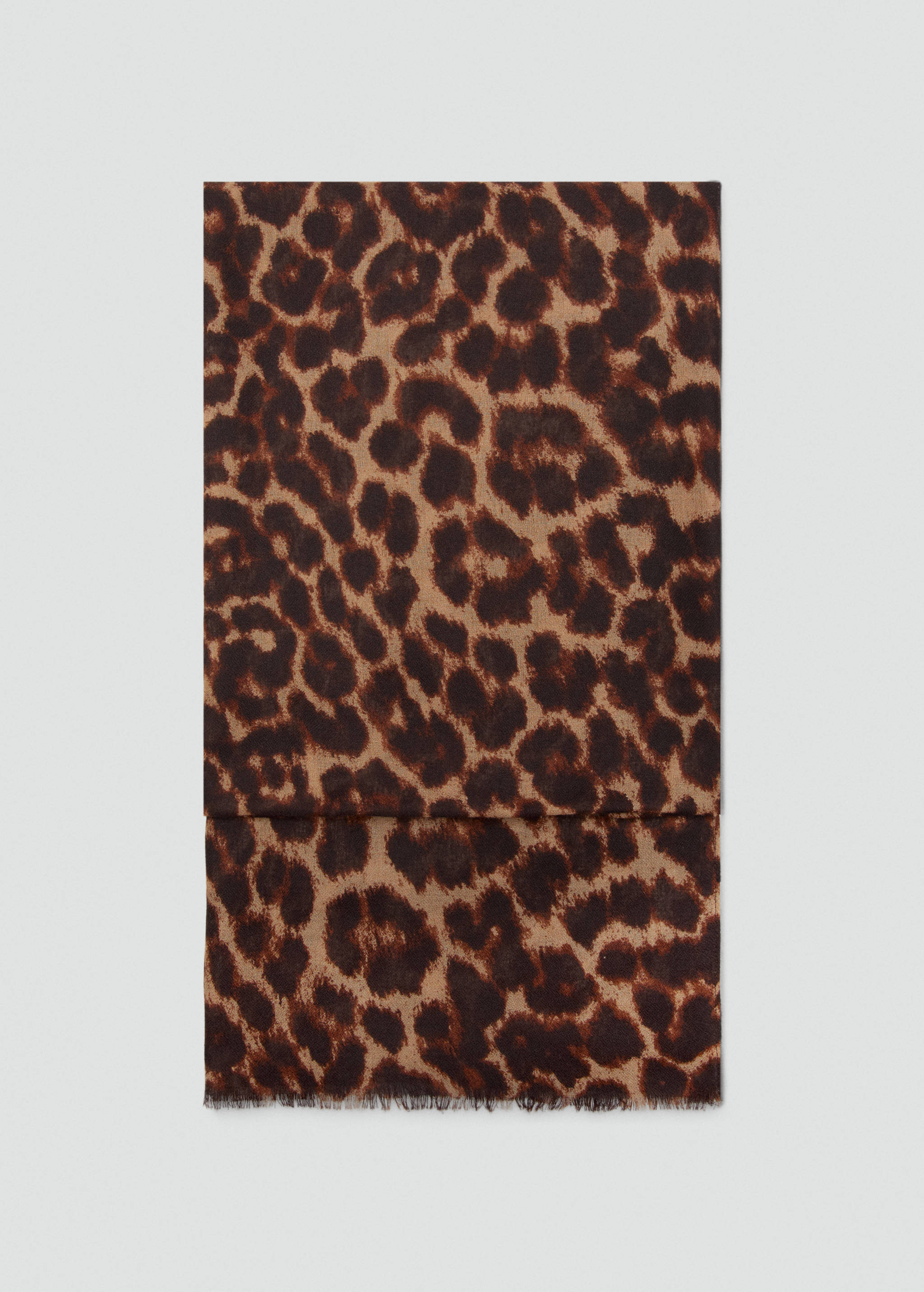 Leopard print foulard with frayed edges - Article without model