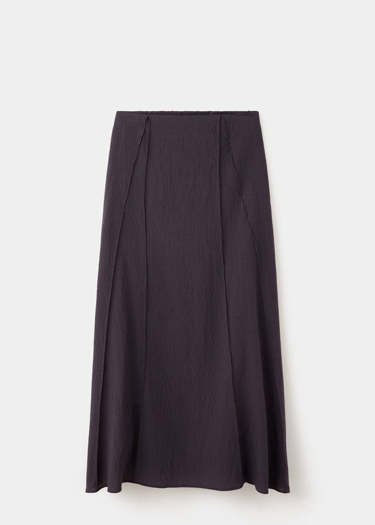 Long skirt with seam detail — Brown