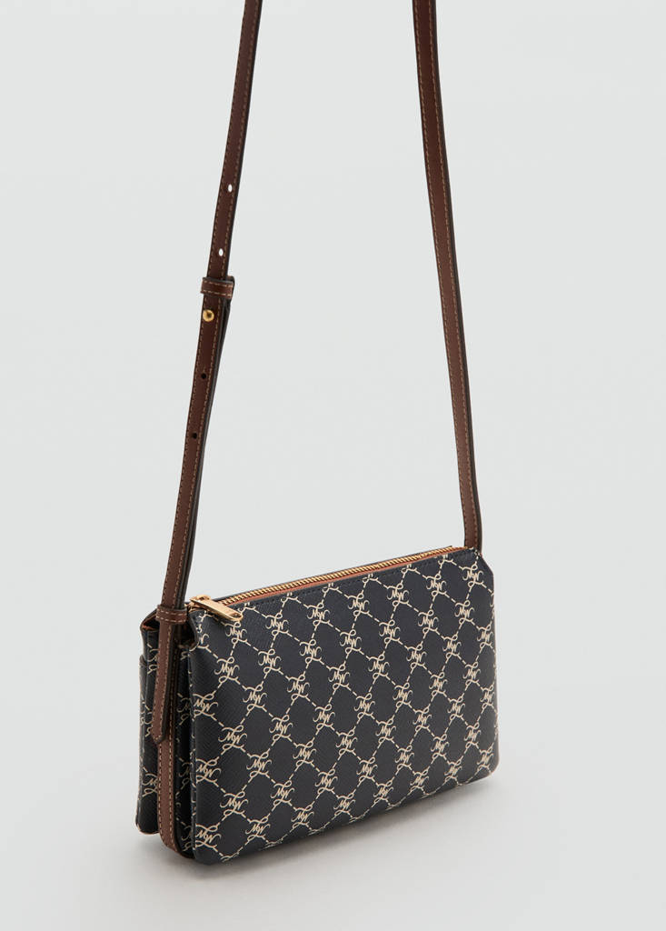 Shoulder bag with printed logo — Navy