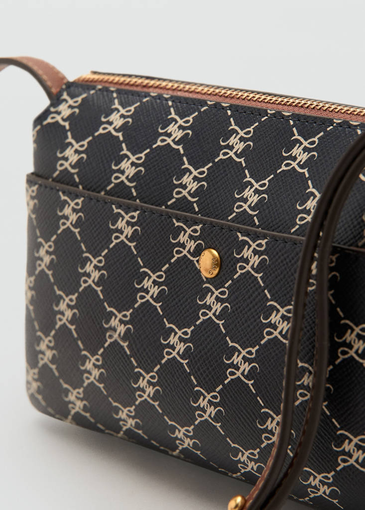 Shoulder bag with printed logo — Navy
