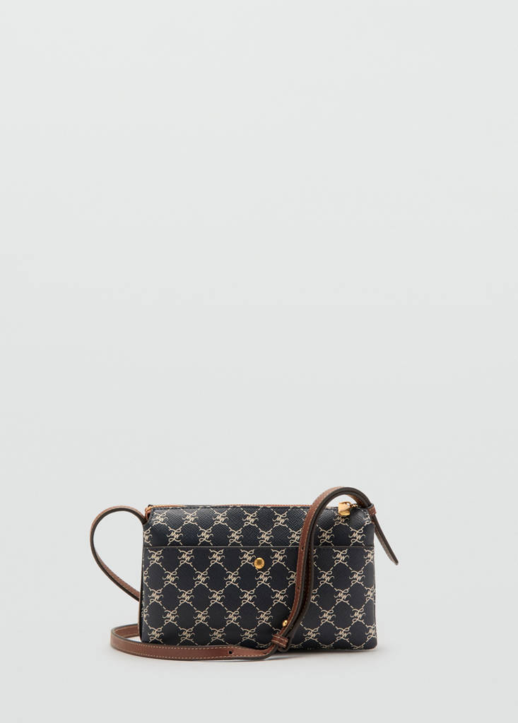 Shoulder bag with printed logo — Navy