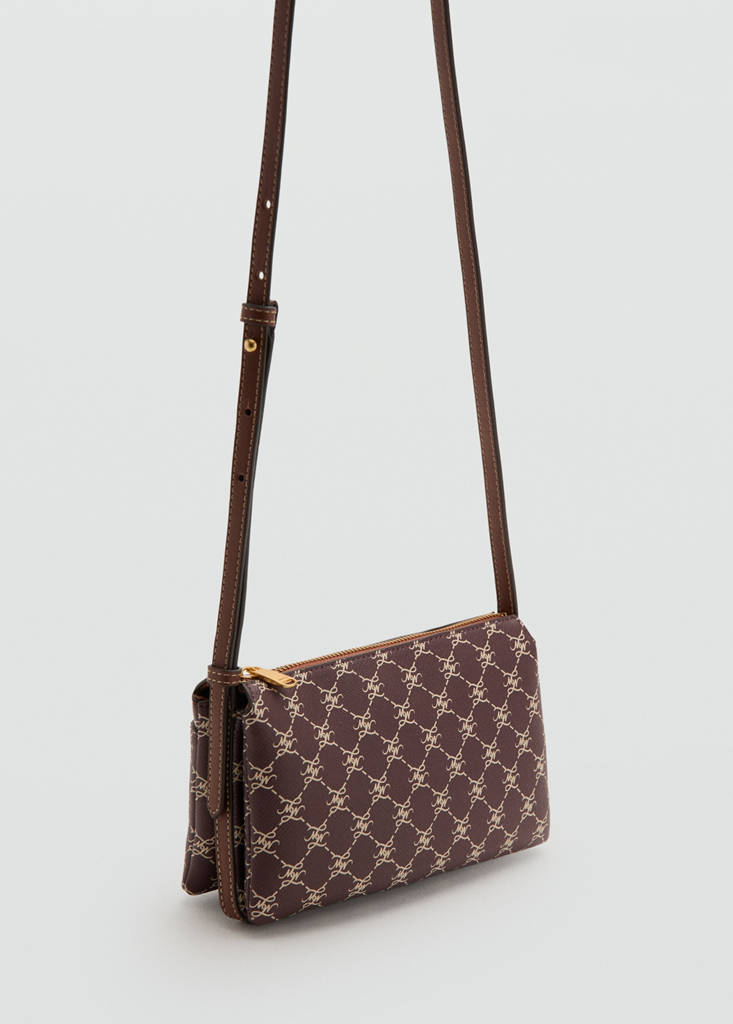 Shoulder bag with printed logo — Burgundy