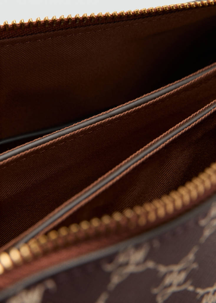 Shoulder bag with printed logo — Burgundy