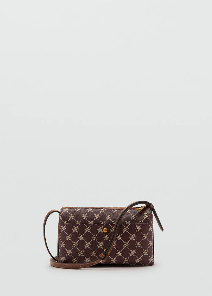 Shoulder bag with printed logo — Burgundy