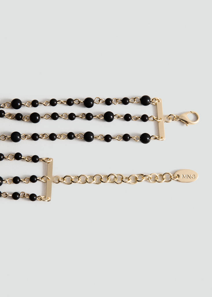 Heart beaded necklace — Gold