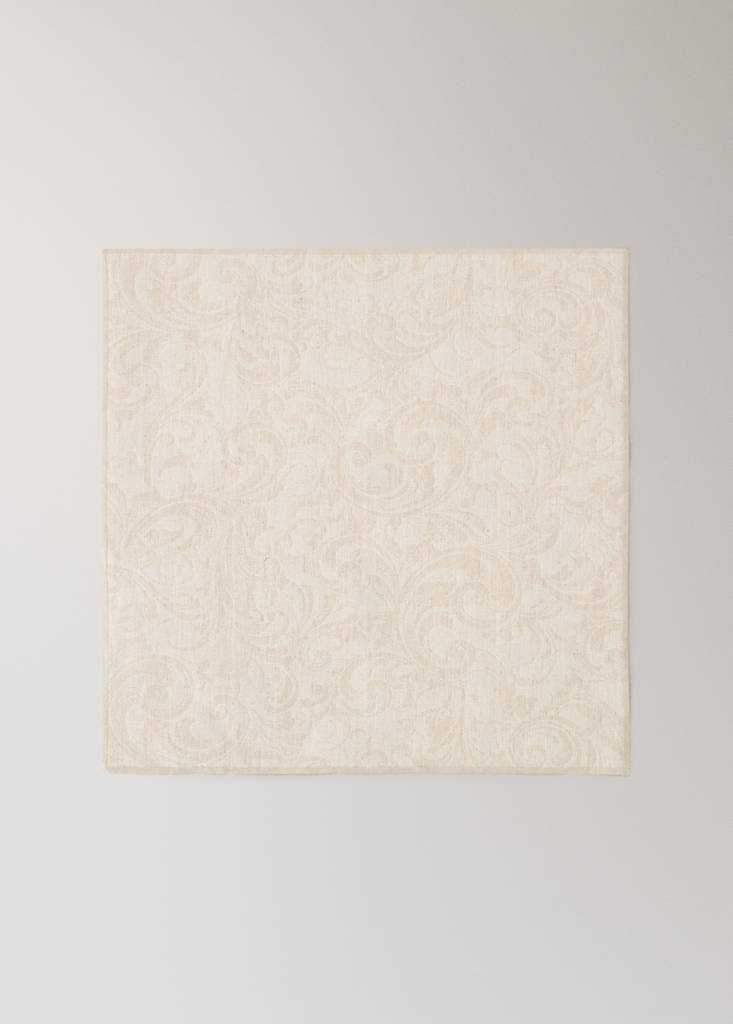 Resin-coated cotton jacquard napkins with overlock stitching — Light/Pastel Brown