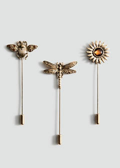 Set of 3 combined brooches — Gold 2