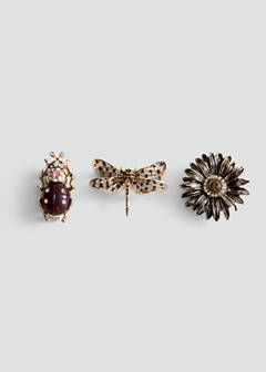 Set of 3 combined brooches — Gold 2