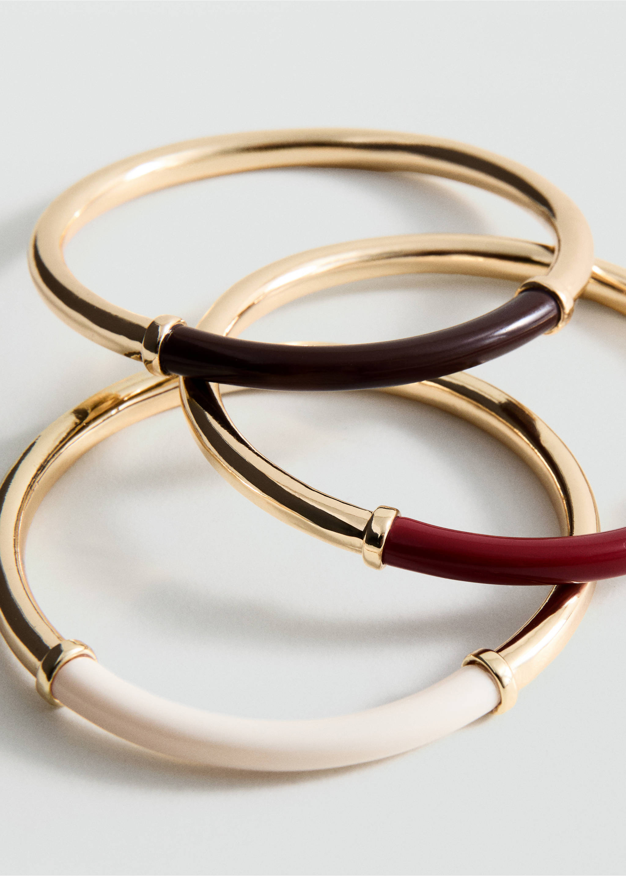 Set of 3 combined bracelets - Medium plane, Gold. Ref: 37082548-00.