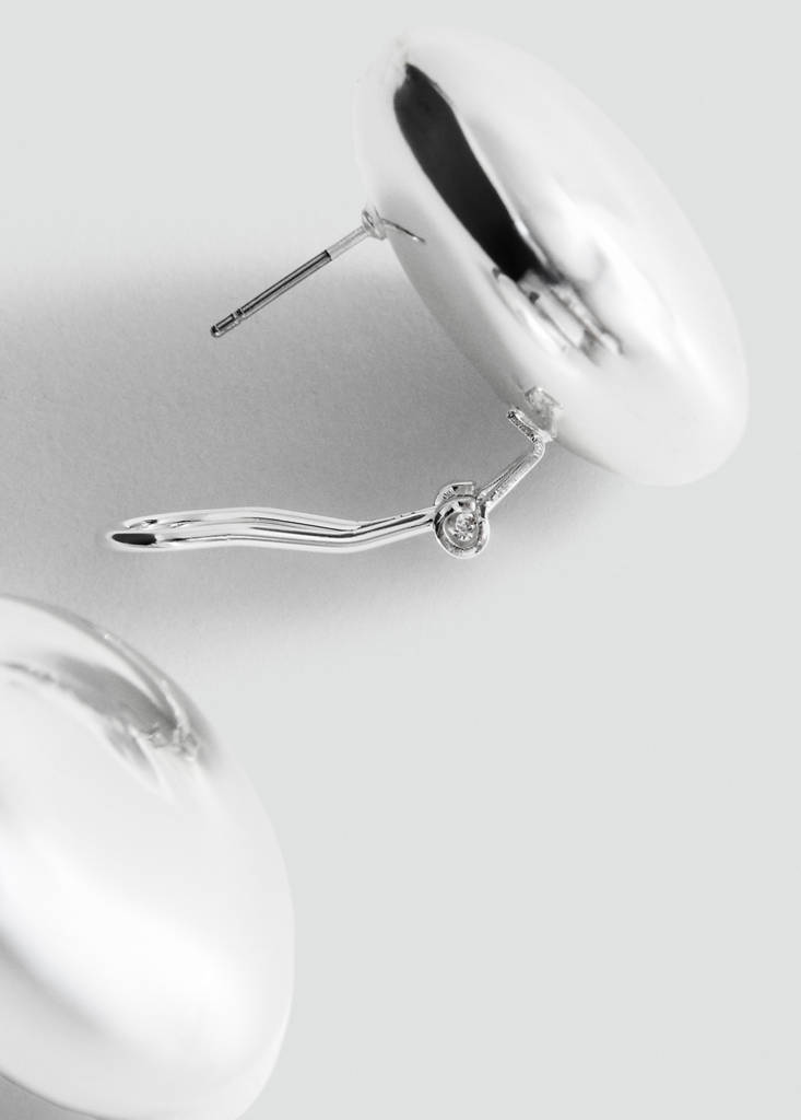Round volume earrings — Silver