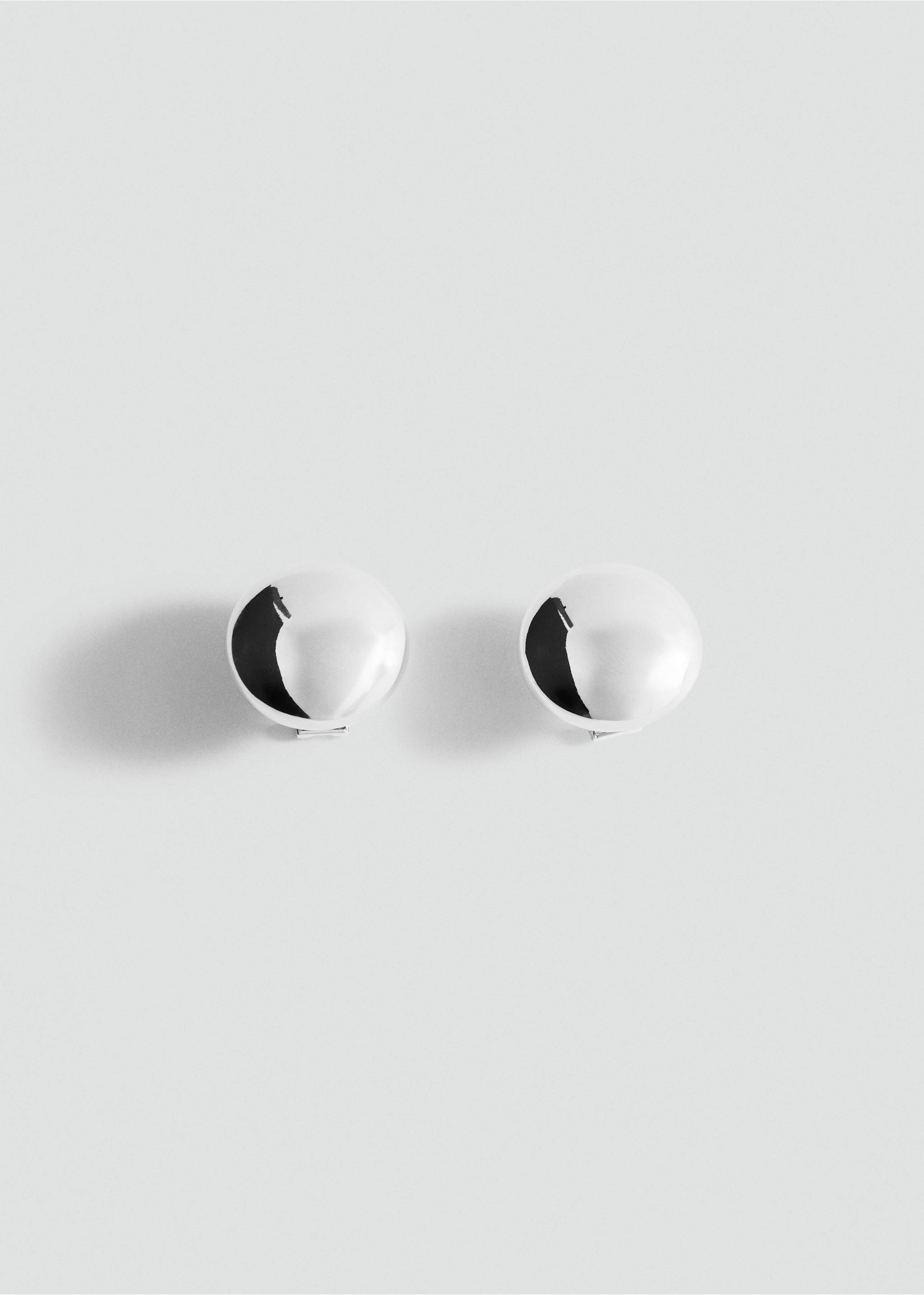 Round volume earrings - Article without model, Silver. Ref: 37082549-00.