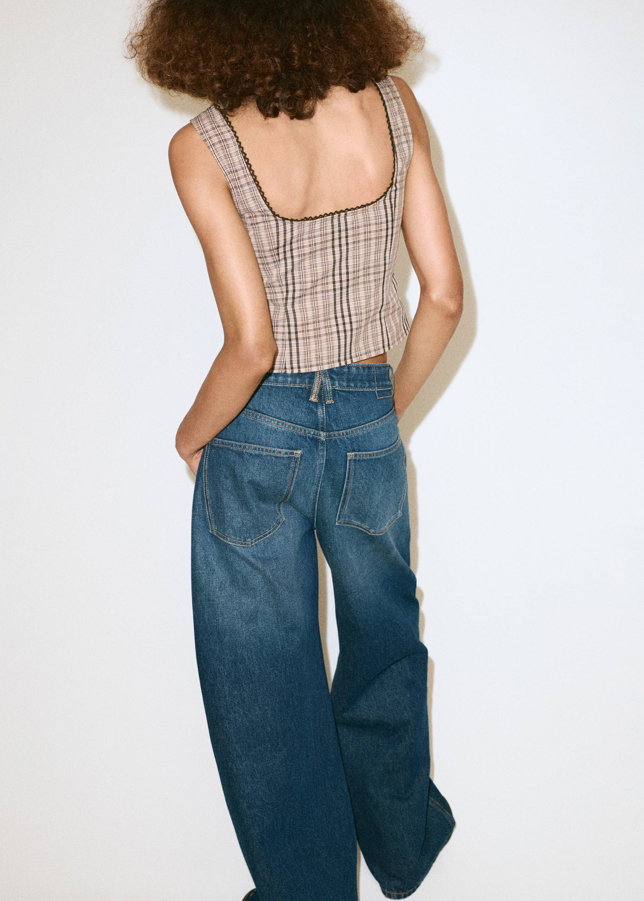 Checked cotton top - Reverse of the article