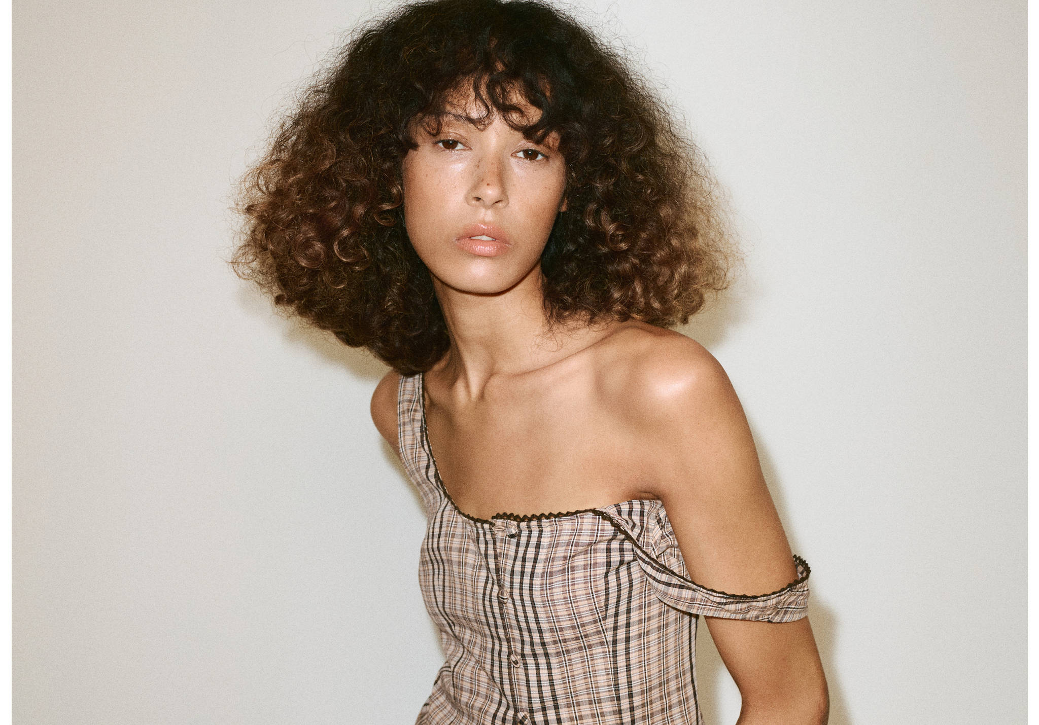 Checked cotton top - Panoramic plane