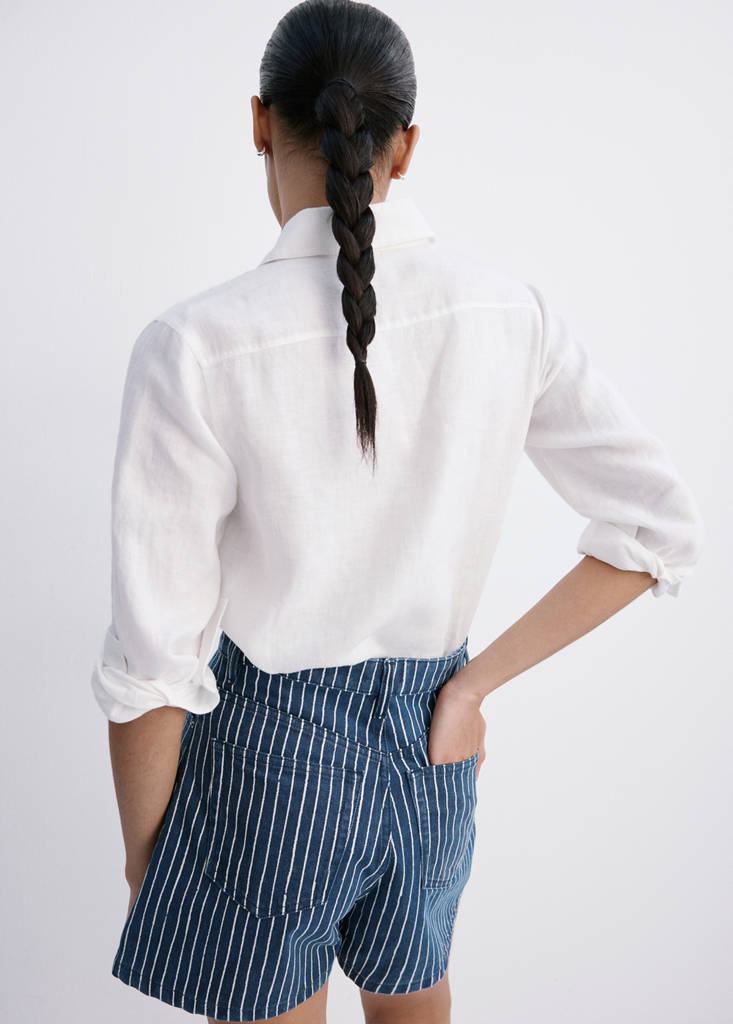 High-rise denim shorts — Blue