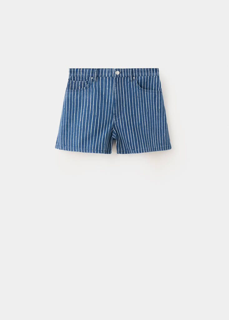 High-rise denim shorts — Blue