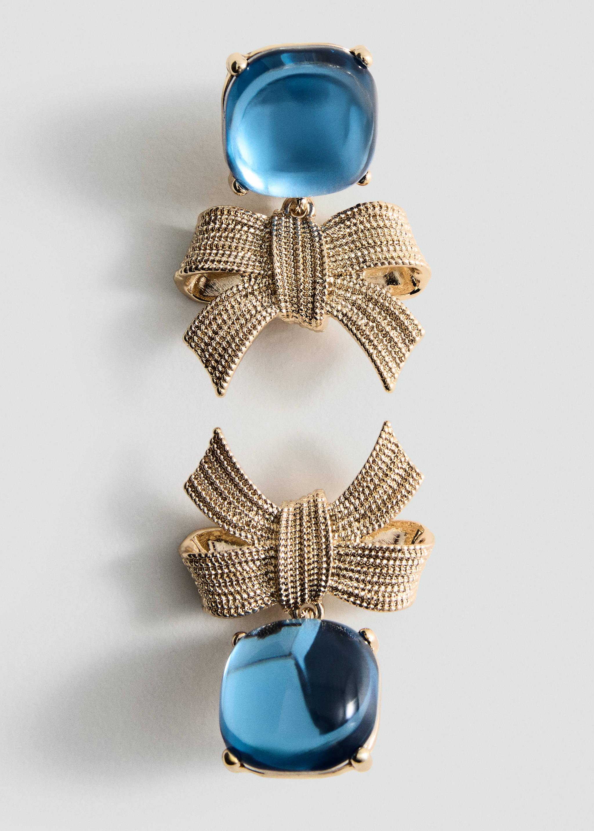 Boucles d’oreilles nœud combinées - Plan moyen