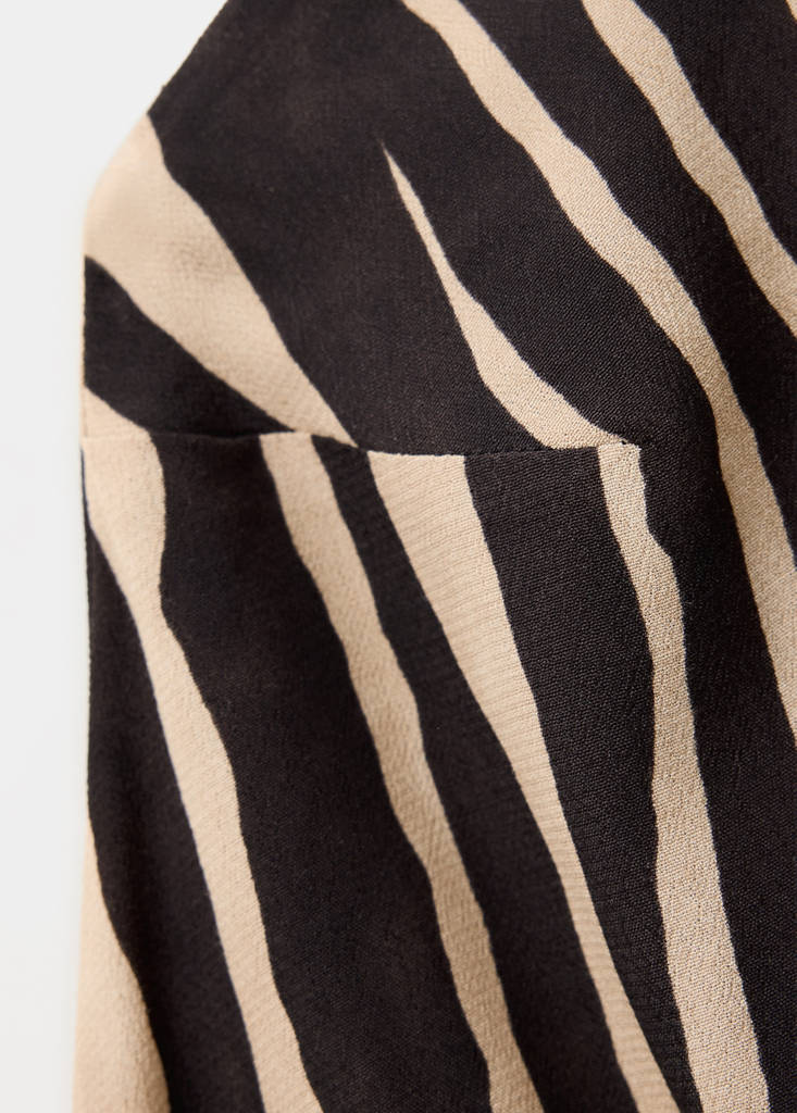 Halter neck animal print dress — Black