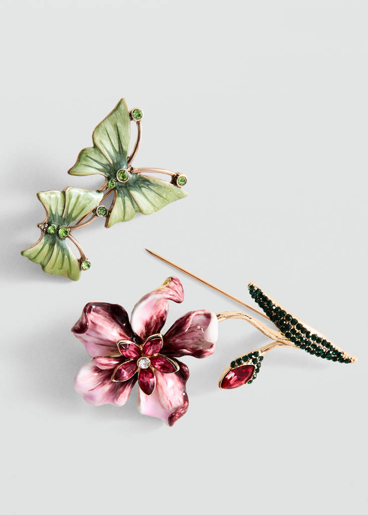 Set of 2 combined brooches — Gold