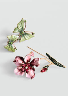 Set of 2 combined brooches — Gold 2
