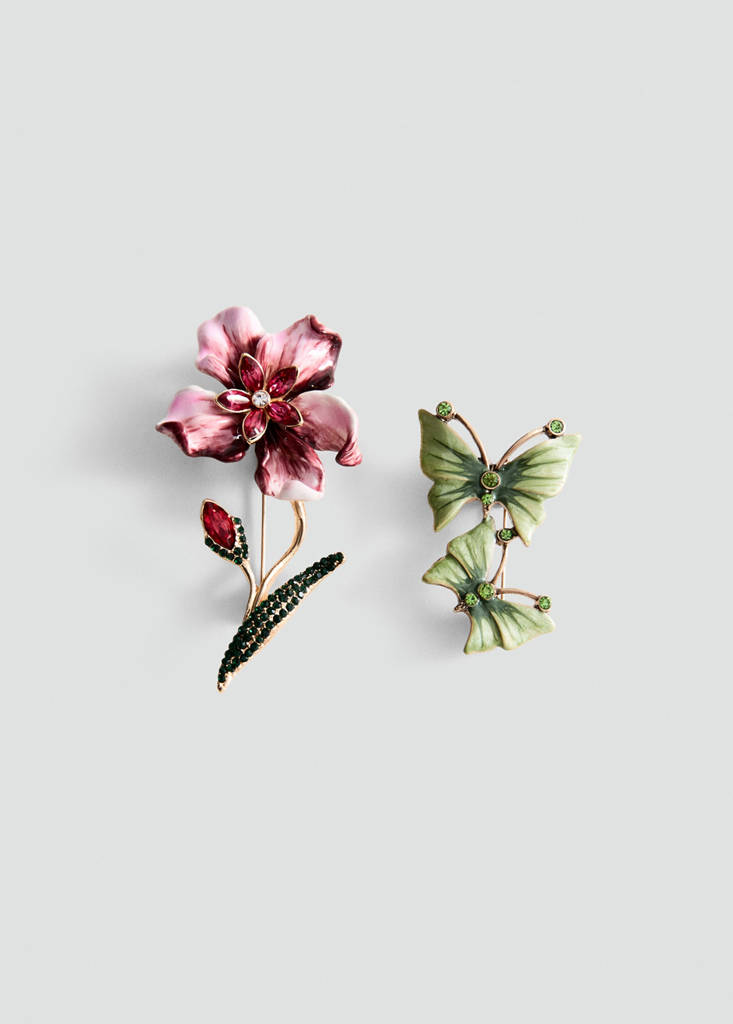 Set of 2 combined brooches — Gold