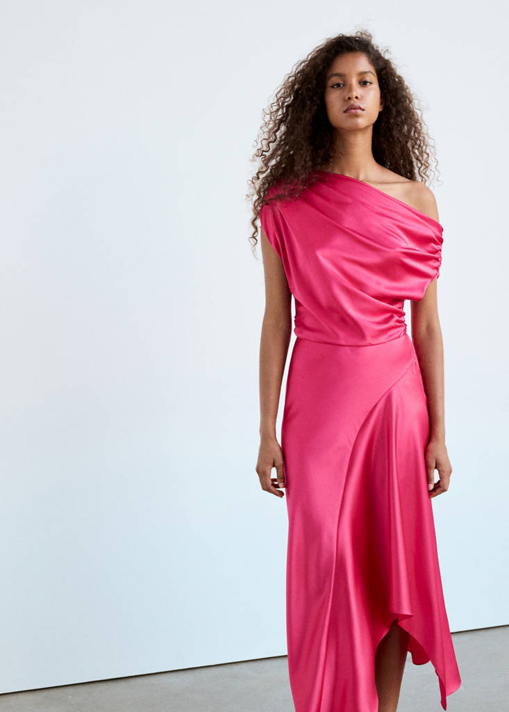 Asymmetric Silk Dress