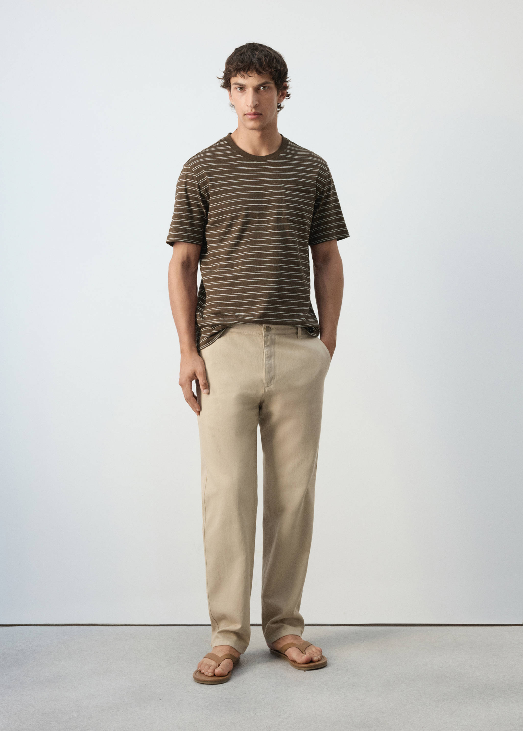 100% cotton relaxed fit jeans - General plane