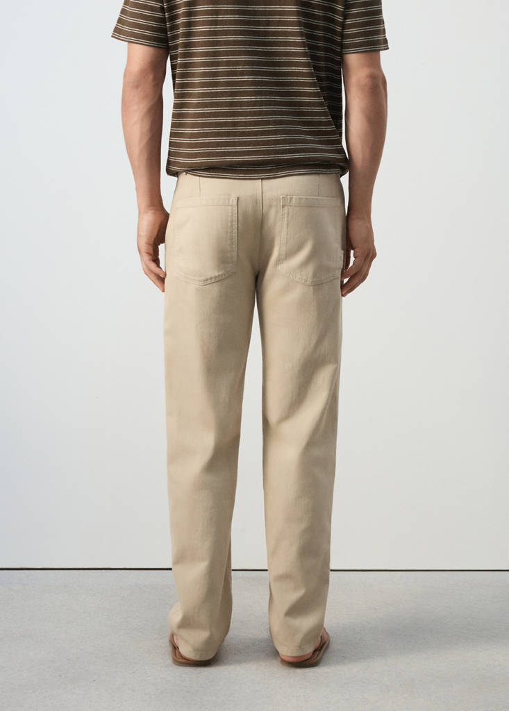 Relaxed fit jeans in a cotton-linen blend — Beige