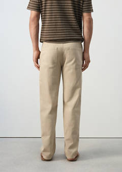 Relaxed fit jeans in a cotton-linen blend — Beige 3