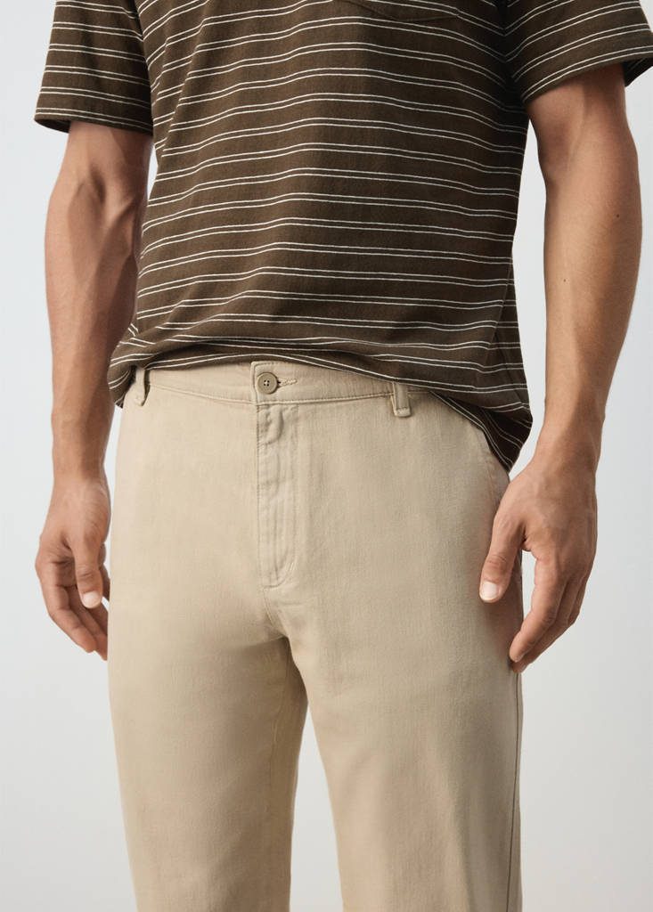 Relaxed fit jeans in a cotton-linen blend — Beige