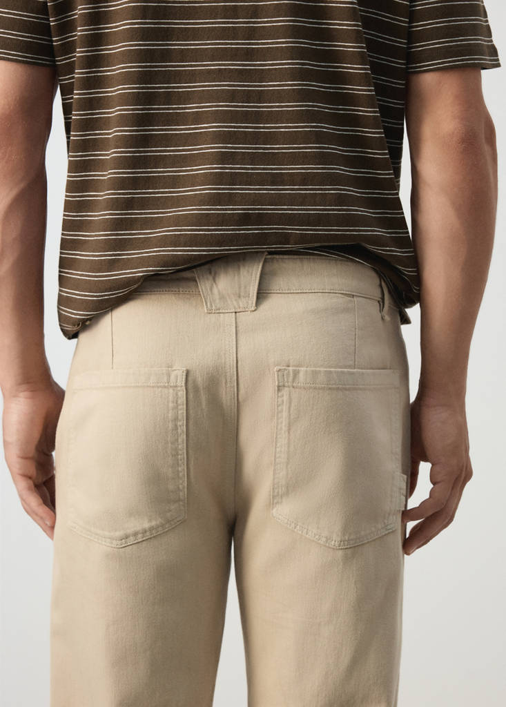 Relaxed fit jeans in a cotton-linen blend — Beige
